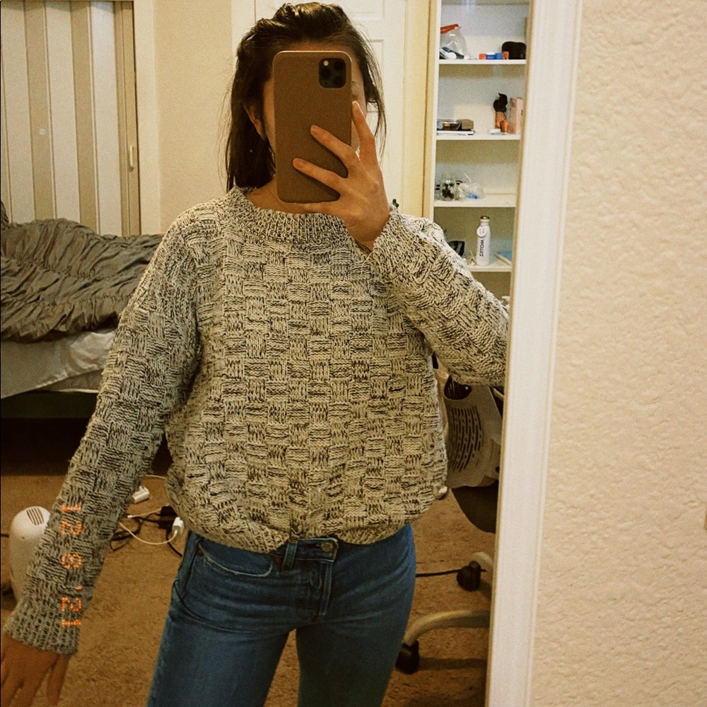 black and white sweater